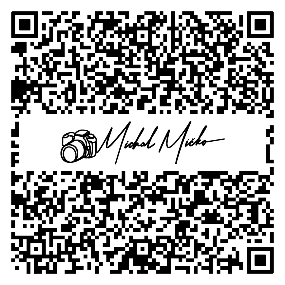 QR kód s kontaktními údaji fotografa Michala Míčka